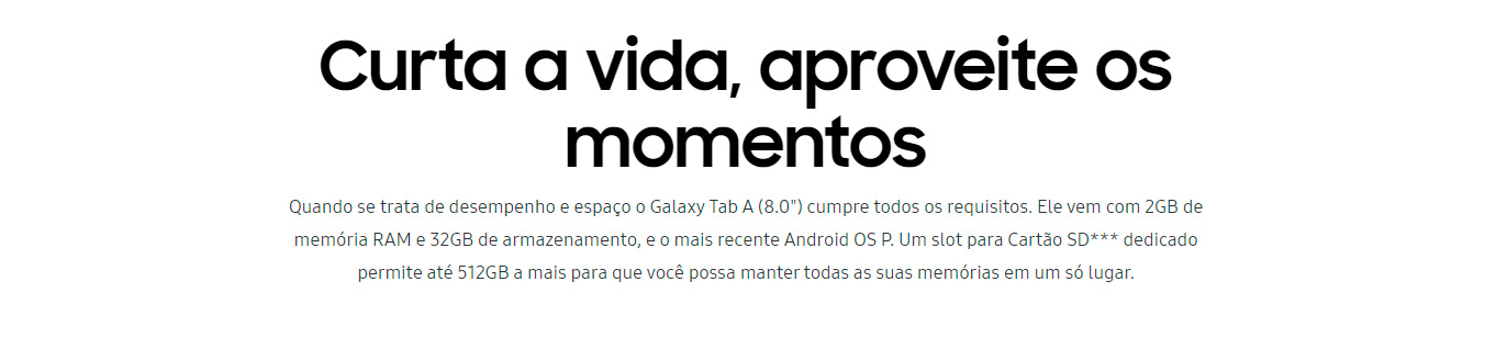  Tablet Samsung Tab A T290 32GB Tela 8